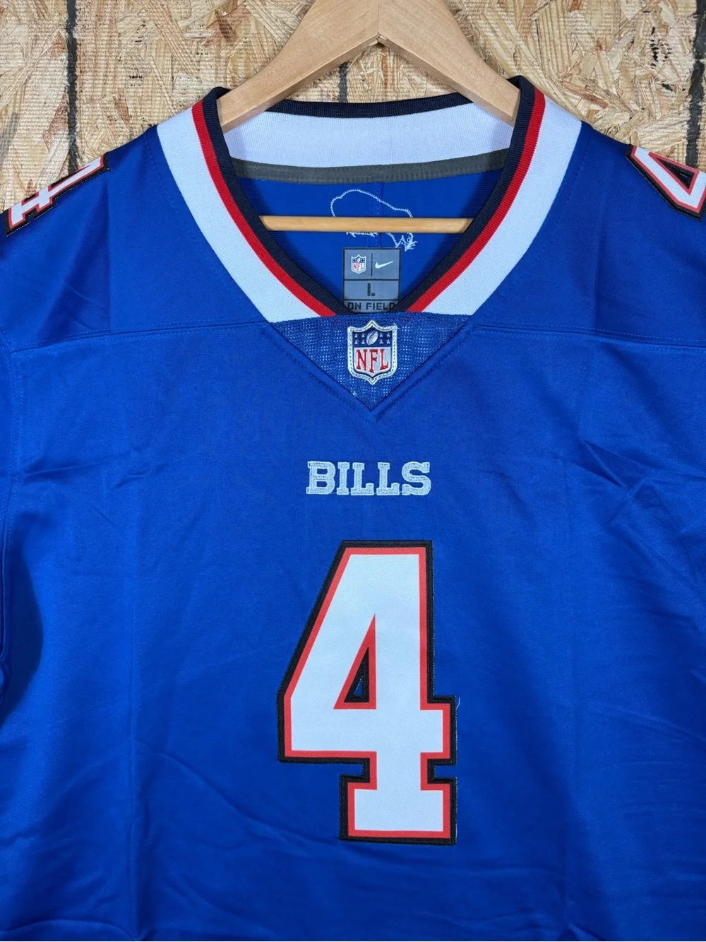 Nike Royal Blue Buffalo Bills #4 James Cook III Men's Jersey - L